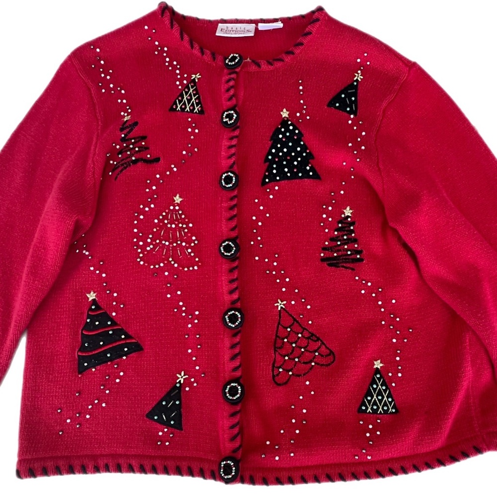 Bobbie Brooks Red Christmas Cardigan